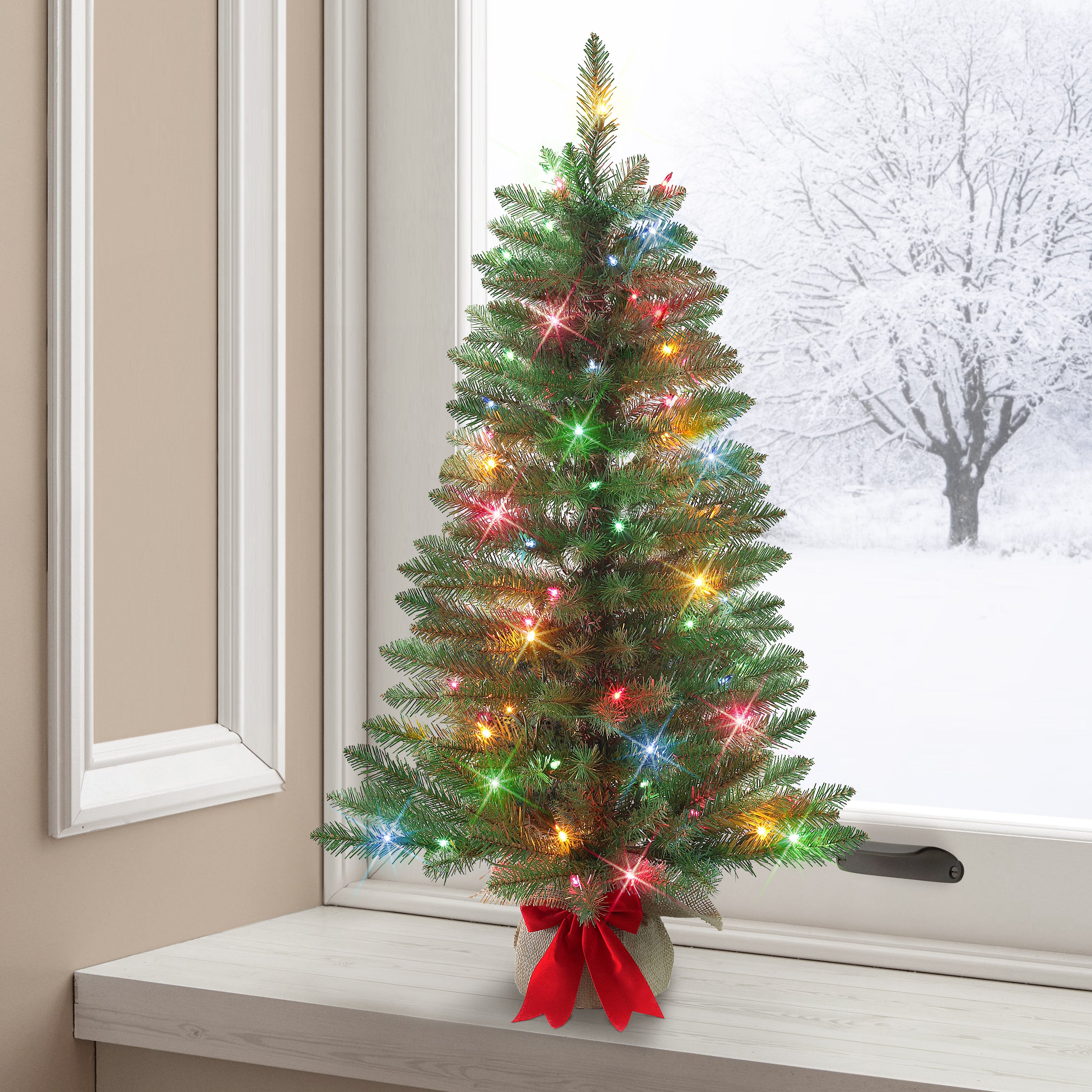 3ft Pre-Lit Fraser Fir Tree Multi Lights